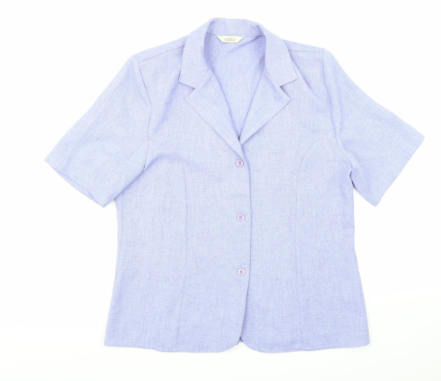 Classics Womens Purple   Basic Button-Up Size 14