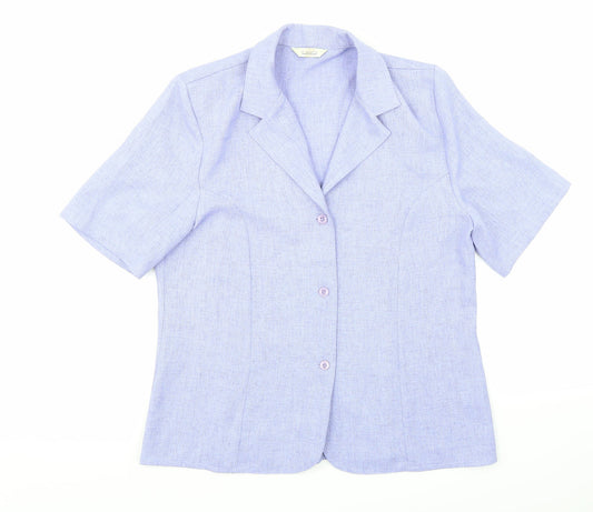 Classics Womens Purple   Basic Button-Up Size 14