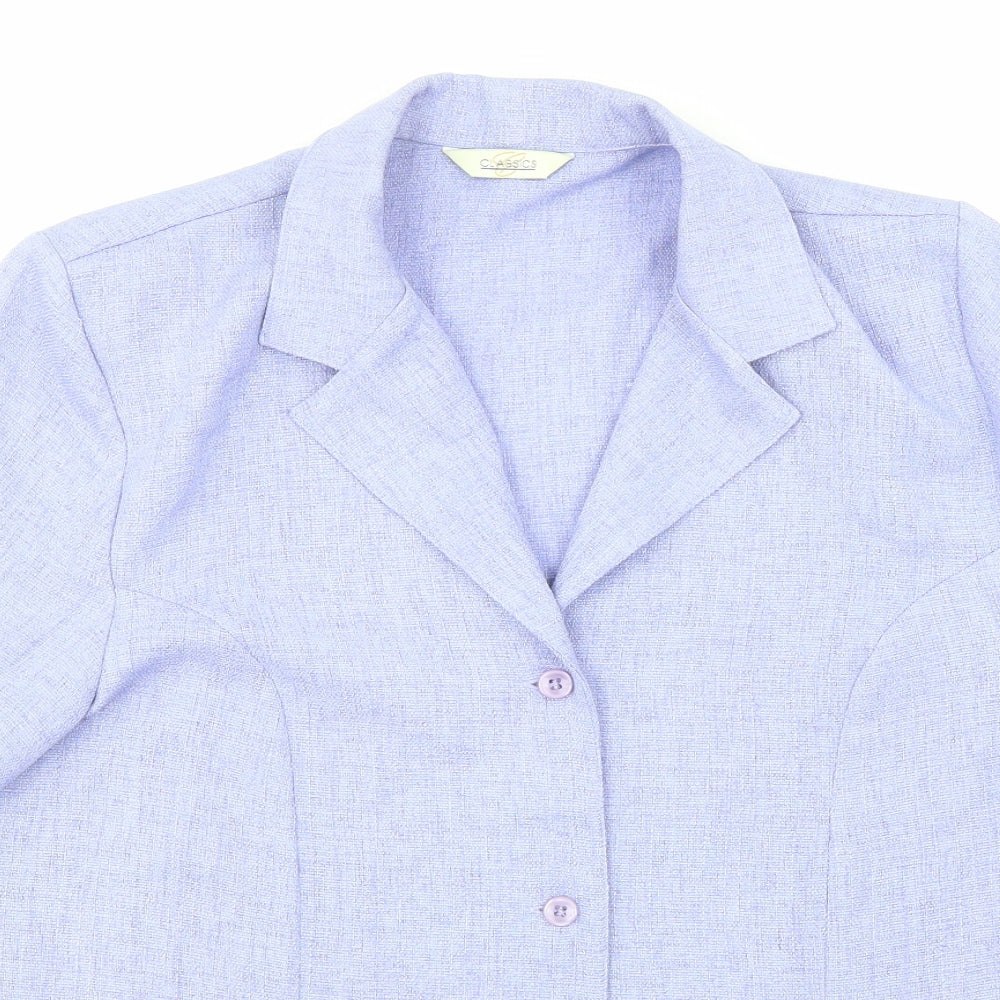 Classics Womens Purple   Basic Button-Up Size 14