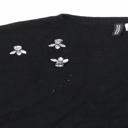 H&M Womens Black  Knit Pullover Jumper Size S