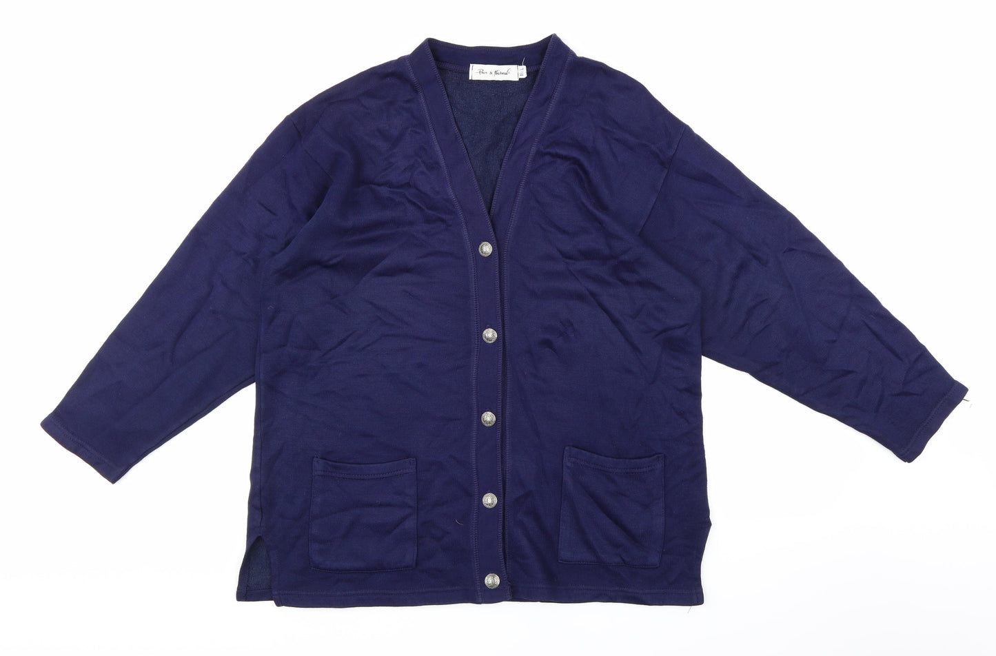 Pure & Natural Womens Blue   Cardigan Jumper Size M