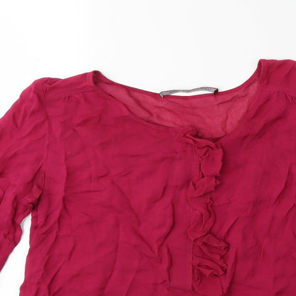 Womens UK Size 8 Preworn Pink Basic Blouse