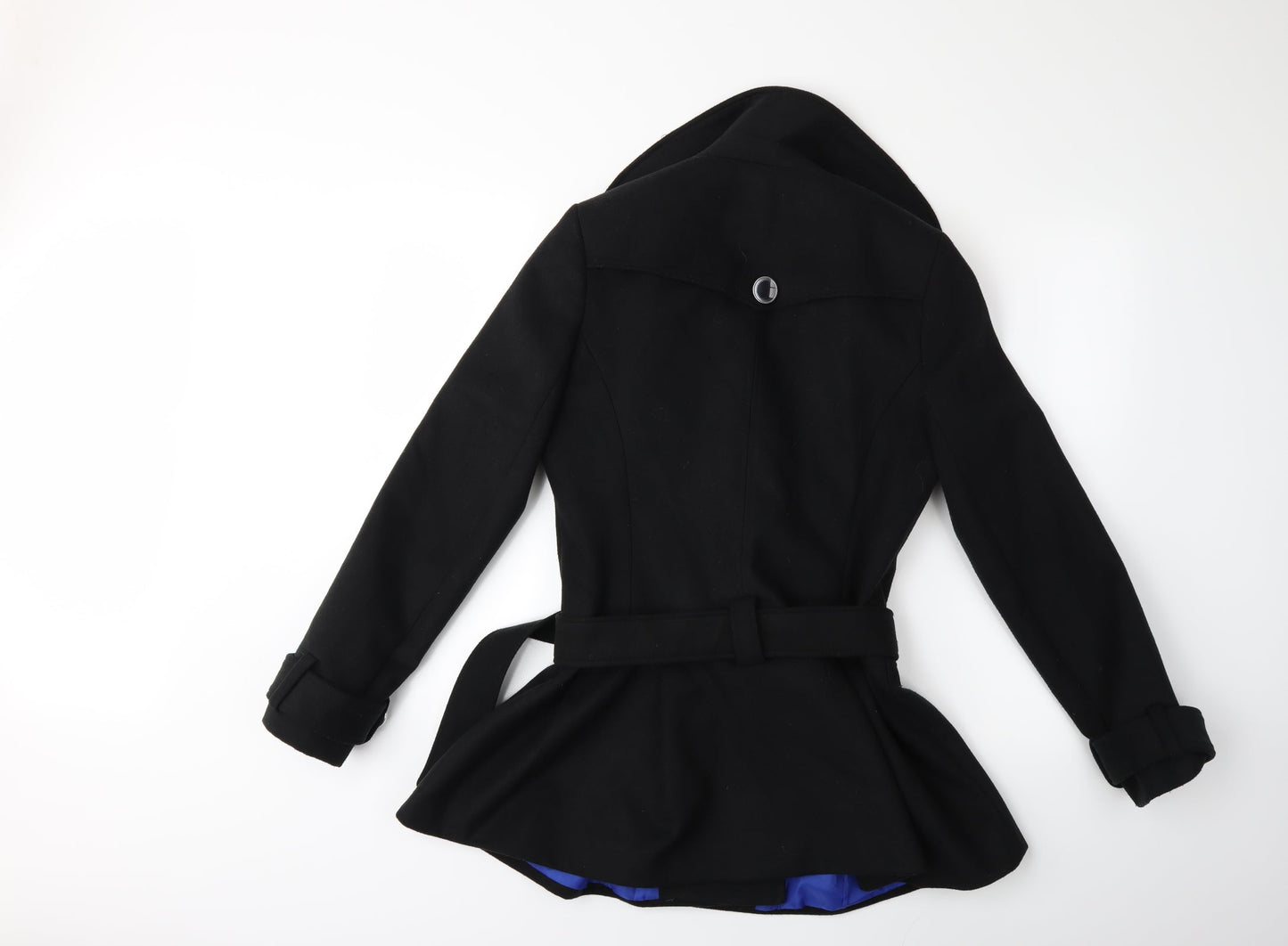 Womens UK Size 10 Be Beau Black Overcoat