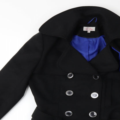 Womens UK Size 10 Be Beau Black Overcoat