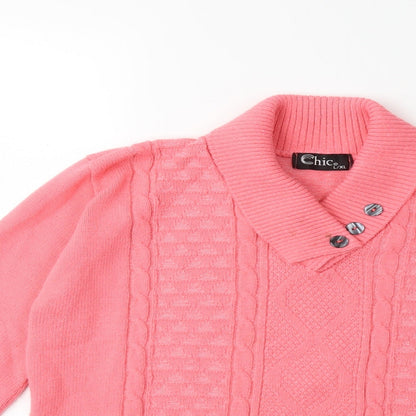 CHIC Womens Pink  Knit Pullover Jumper Size L