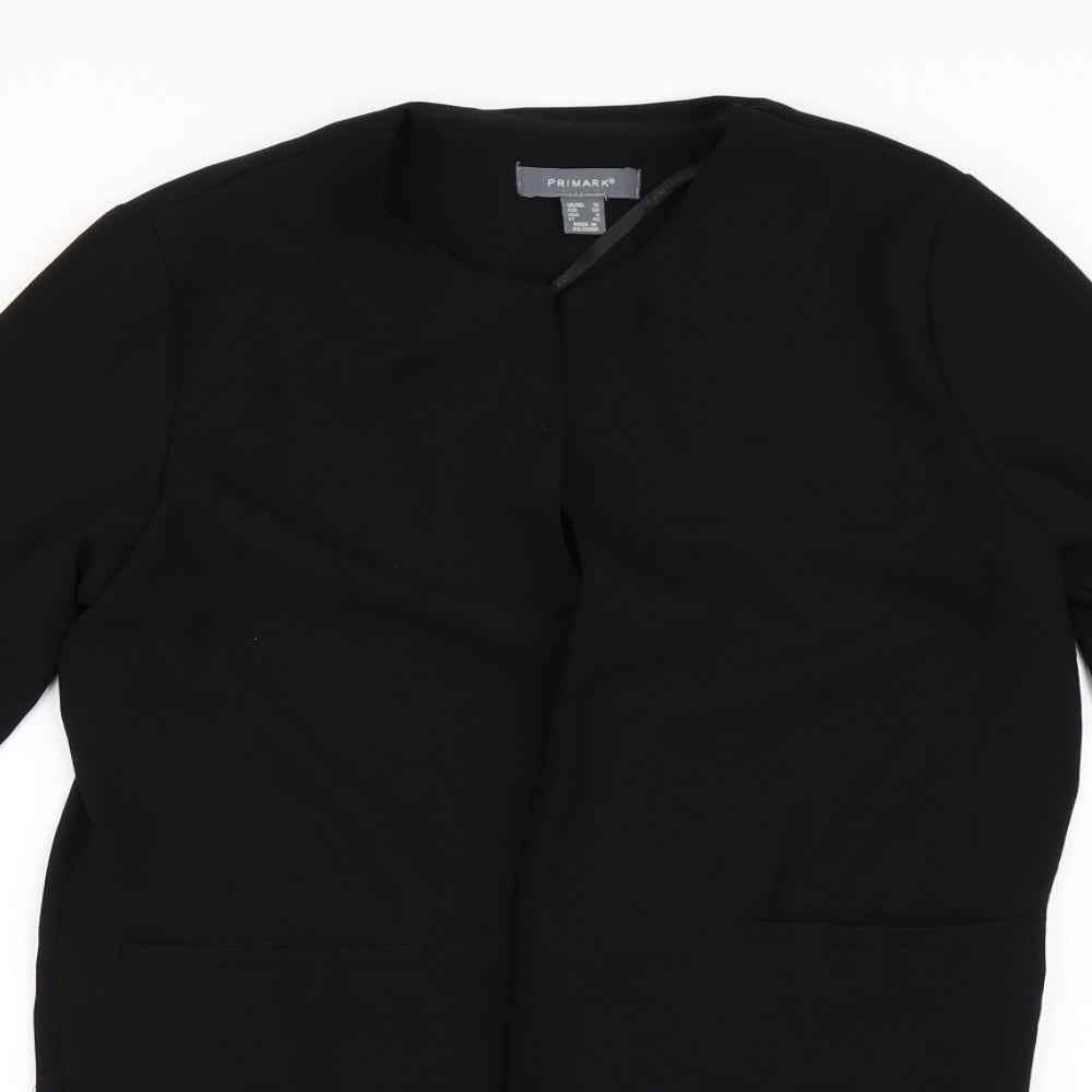 Primark Womens Black  Chiffon Jacket  Size 10  - Longline Jacket