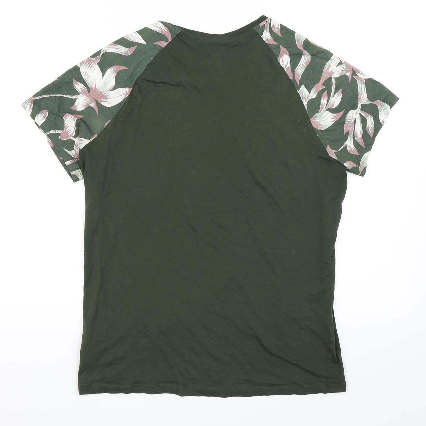 Womens UK Size XS H&M Green Basic T-Shirt