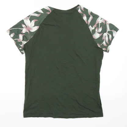 Womens UK Size XS H&M Green Basic T-Shirt