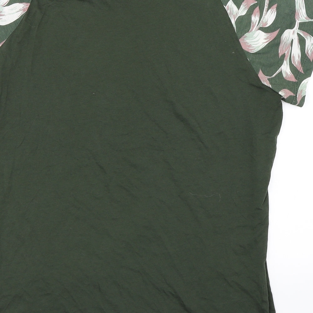 Womens UK Size XS H&M Green Basic T-Shirt