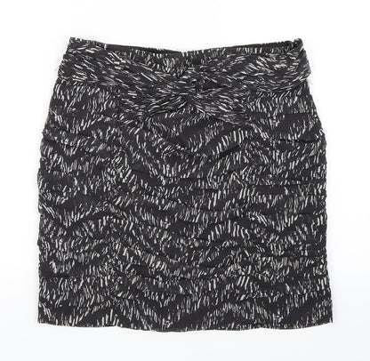 H&M Womens Black Animal Print  Mini Skirt Size 40