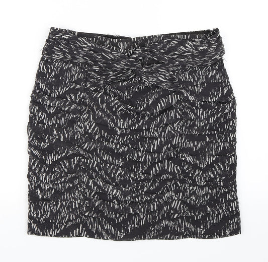 H&M Womens Black Animal Print  Mini Skirt Size 40