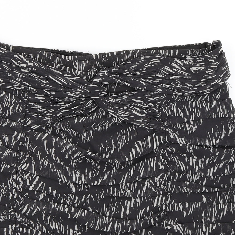H&M Womens Black Animal Print  Mini Skirt Size 40