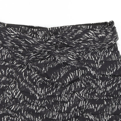H&M Womens Black Animal Print  Mini Skirt Size 40