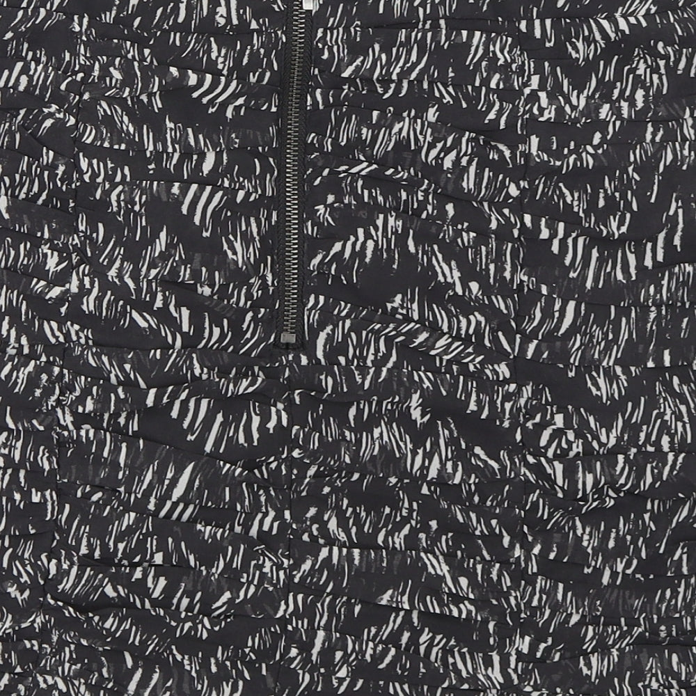 H&M Womens Black Animal Print  Mini Skirt Size 40