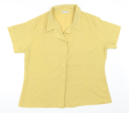 Womens UK Size 20 Lauren Duvar Yellow Basic Blouse