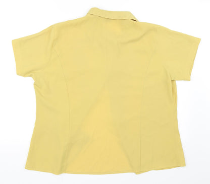 Womens UK Size 20 Lauren Duvar Yellow Basic Blouse