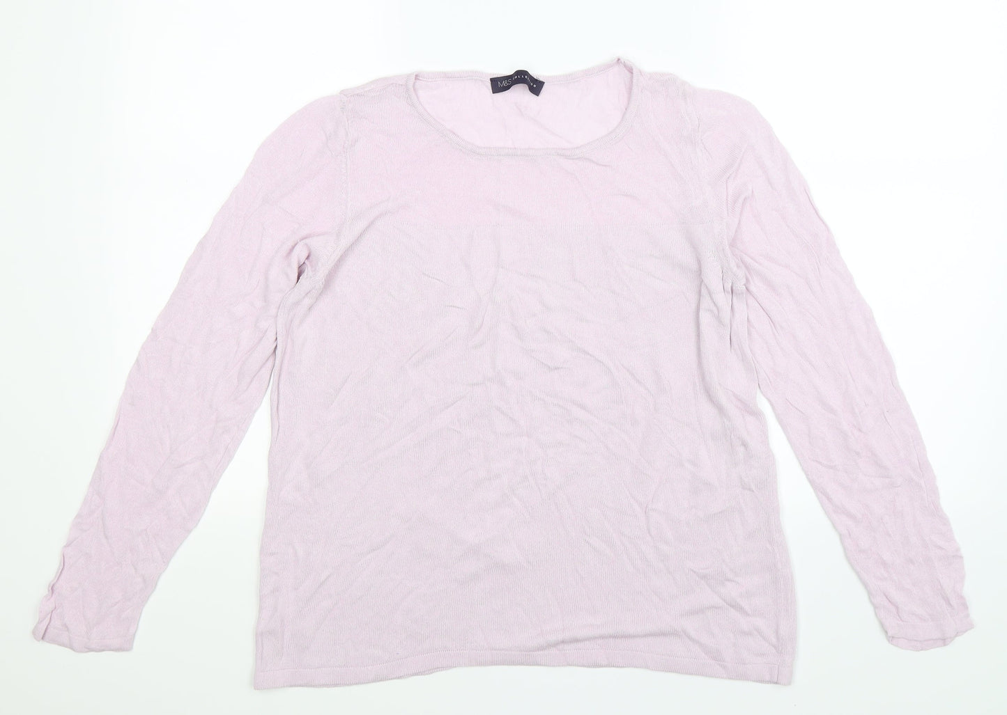 Marks and Spencer Womens Purple  Knit Pullover Jumper Size 16