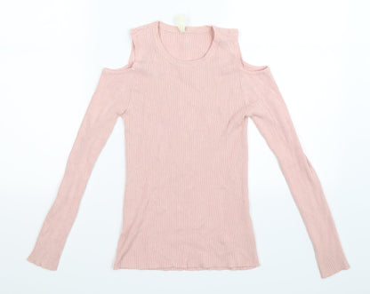 Young Dimension Girls Pink  Knit Pullover Jumper Size 11-12 Years