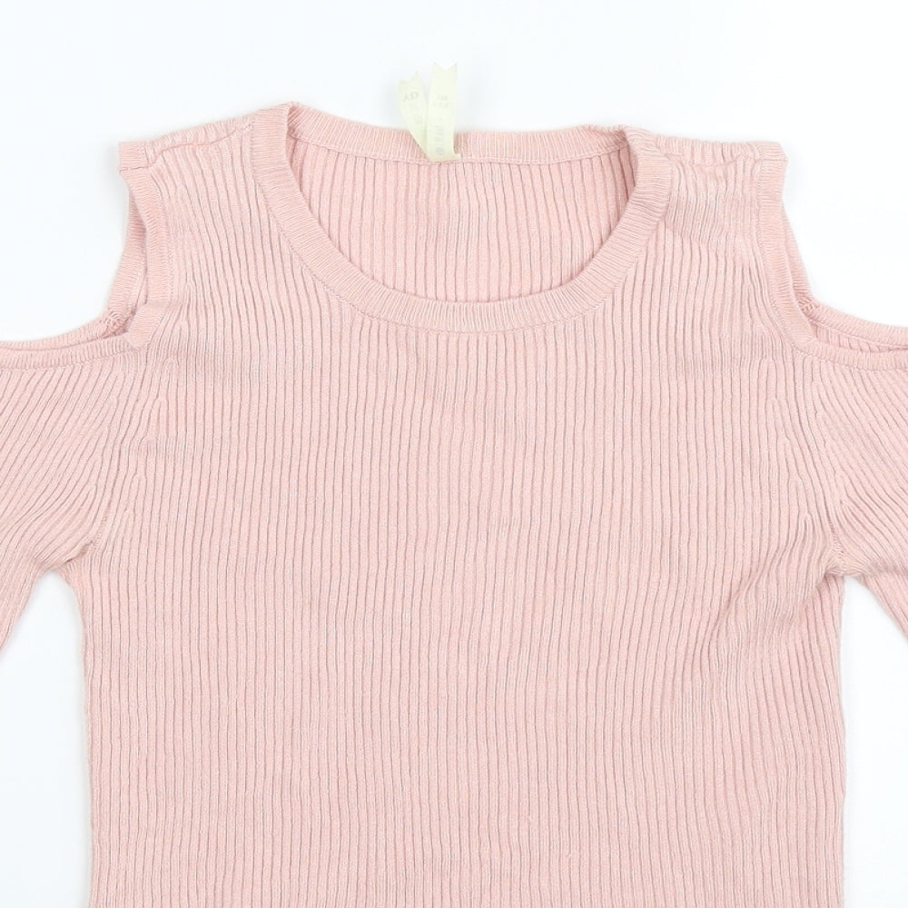 Young Dimension Girls Pink  Knit Pullover Jumper Size 11-12 Years