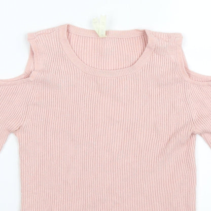 Young Dimension Girls Pink  Knit Pullover Jumper Size 11-12 Years