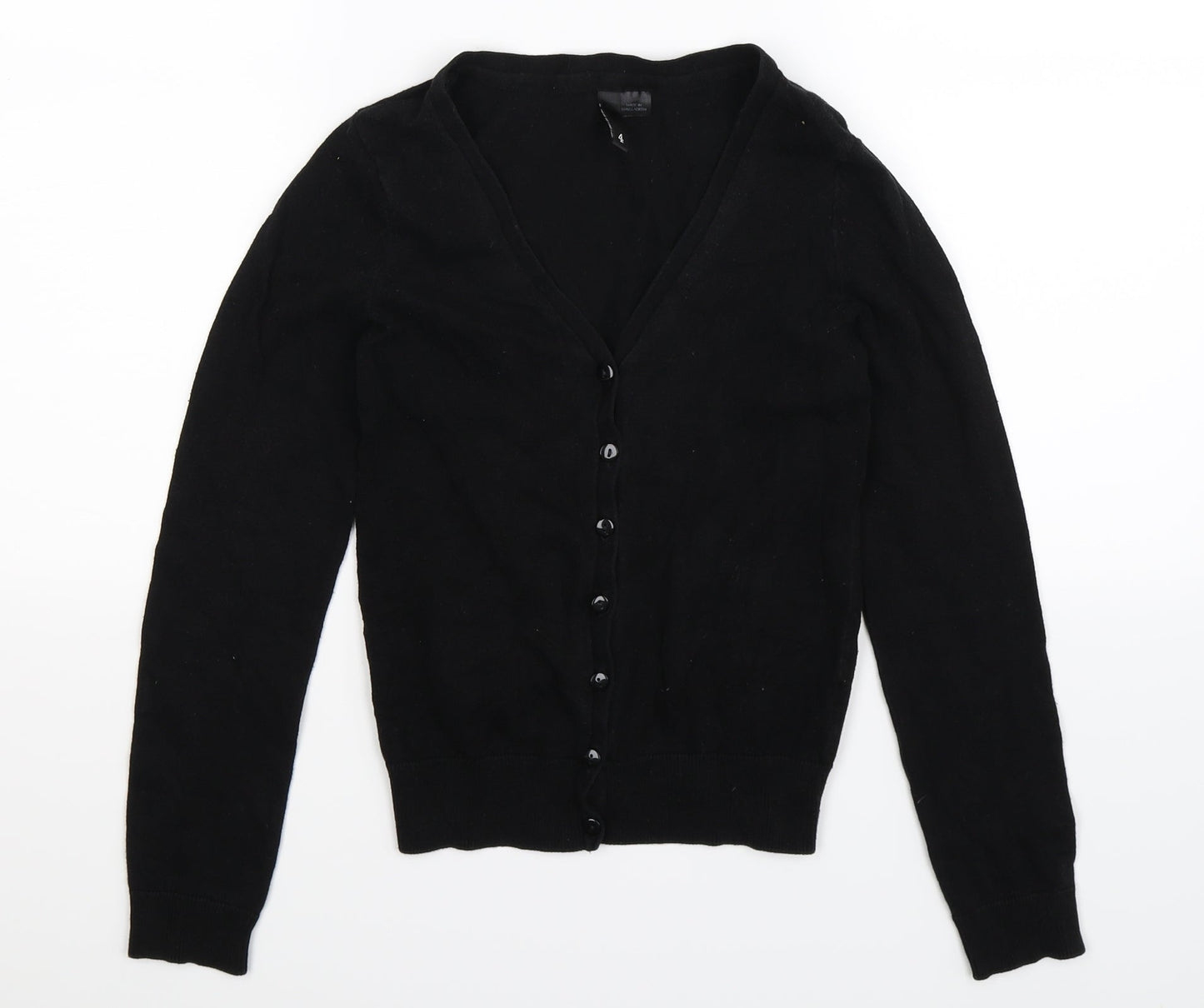 Divided Womens Black  Knit Cardigan Jumper Size 4