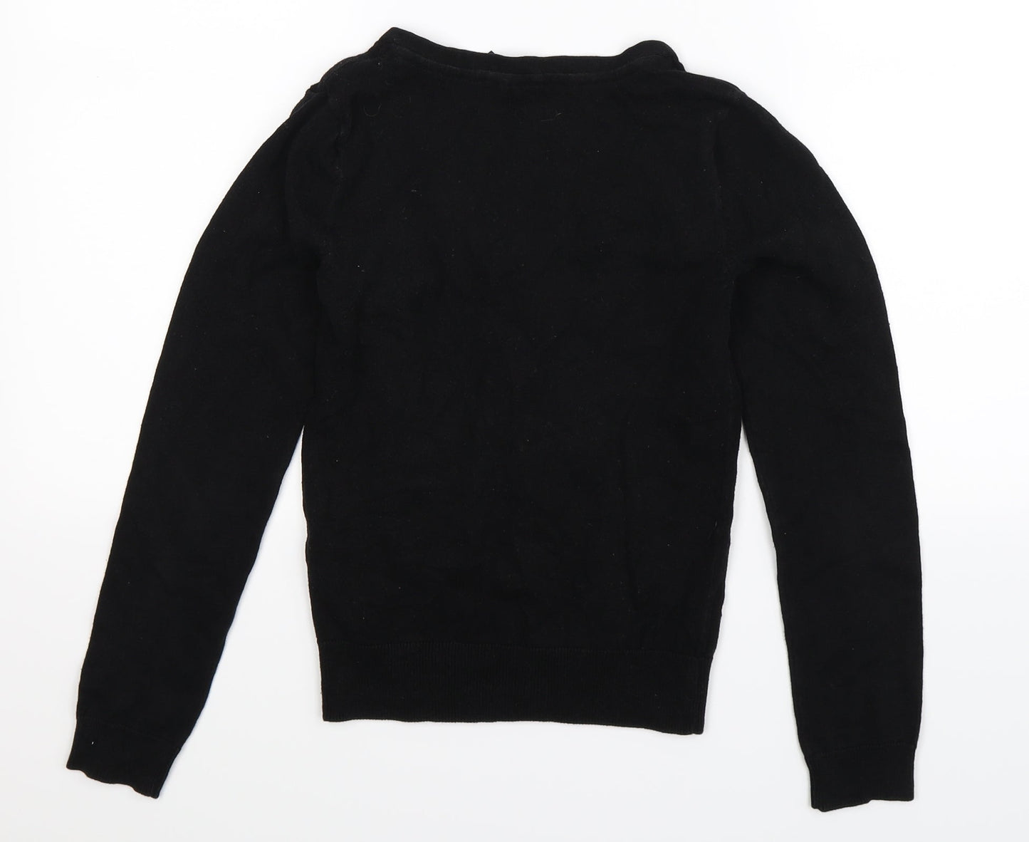 Divided Womens Black  Knit Cardigan Jumper Size 4