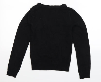 Divided Womens Black  Knit Cardigan Jumper Size 4
