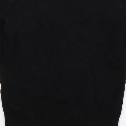 Divided Womens Black  Knit Cardigan Jumper Size 4