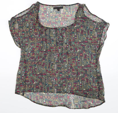 Lucca Couture Womens Grey  Satin Basic Blouse Size S