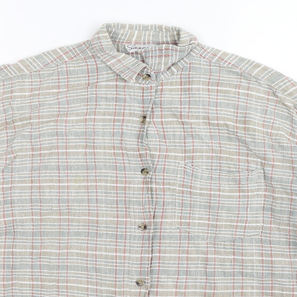 Sasperilla Womens Multicoloured Check  Basic Button-Up Size M