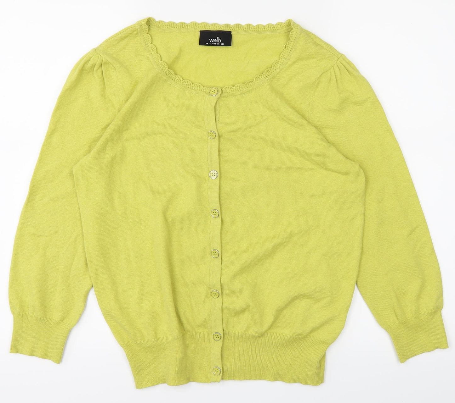 Womens UK Size 12 Wallis Yellow Basic T-Shirt