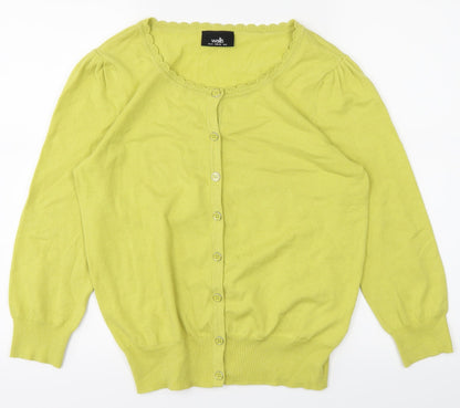 Womens UK Size 12 Wallis Yellow Basic T-Shirt