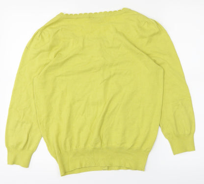 Womens UK Size 12 Wallis Yellow Basic T-Shirt