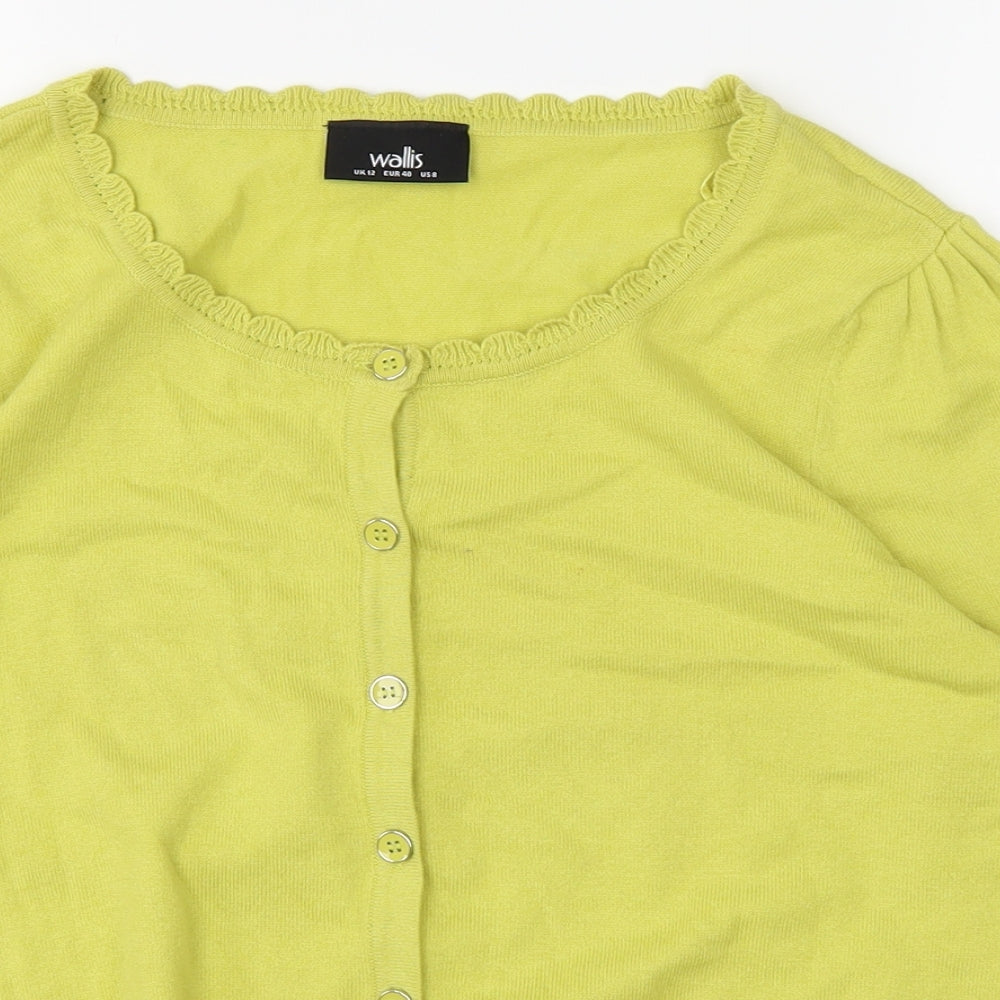 Womens UK Size 12 Wallis Yellow Basic T-Shirt
