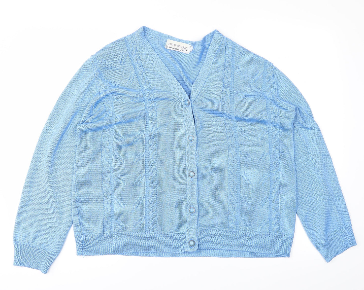 Future Lady Womens Blue   Cardigan Jumper Size S