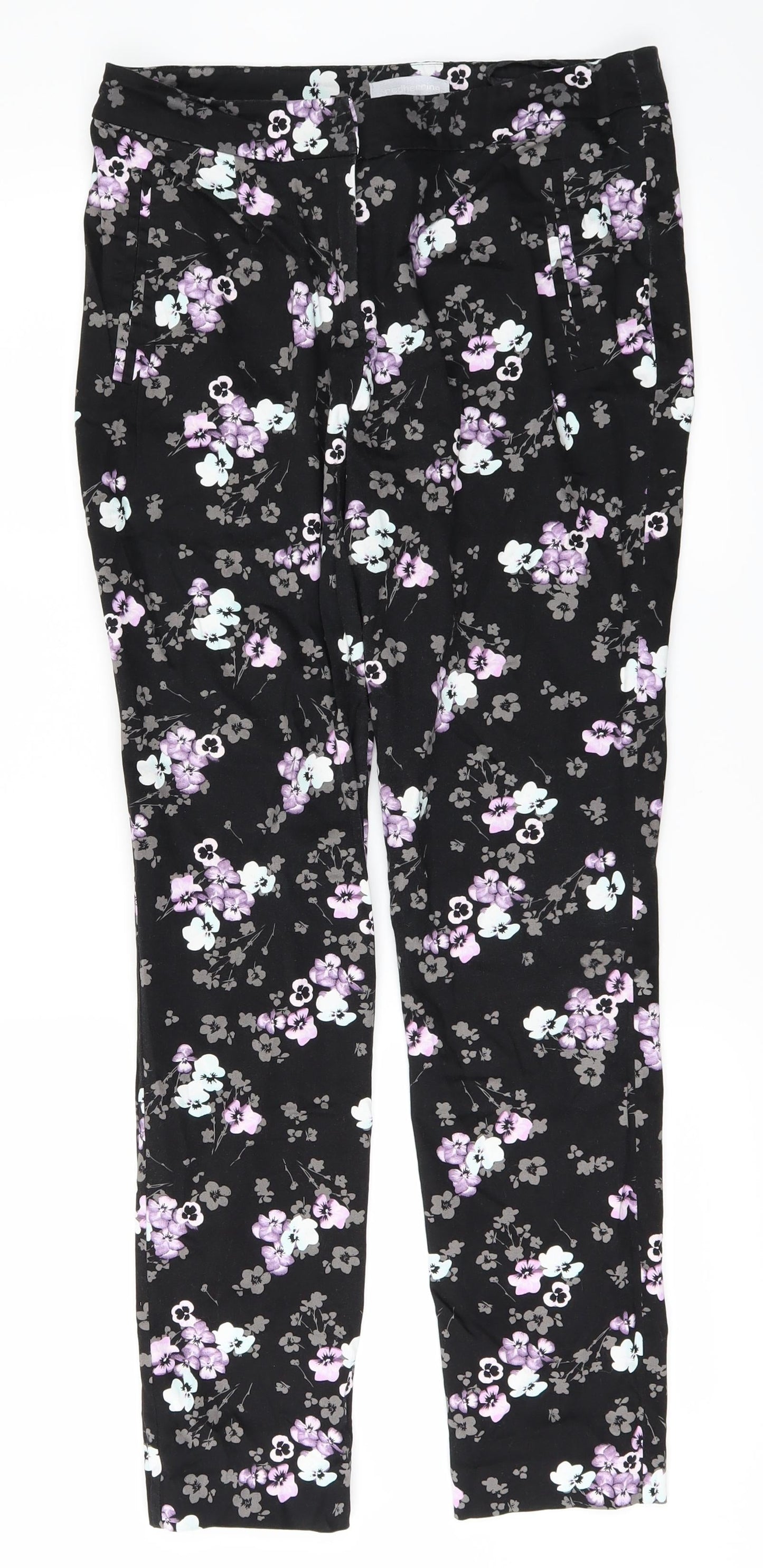 Womens UK Size 10 Redherring Regular Fit  Black Trousers