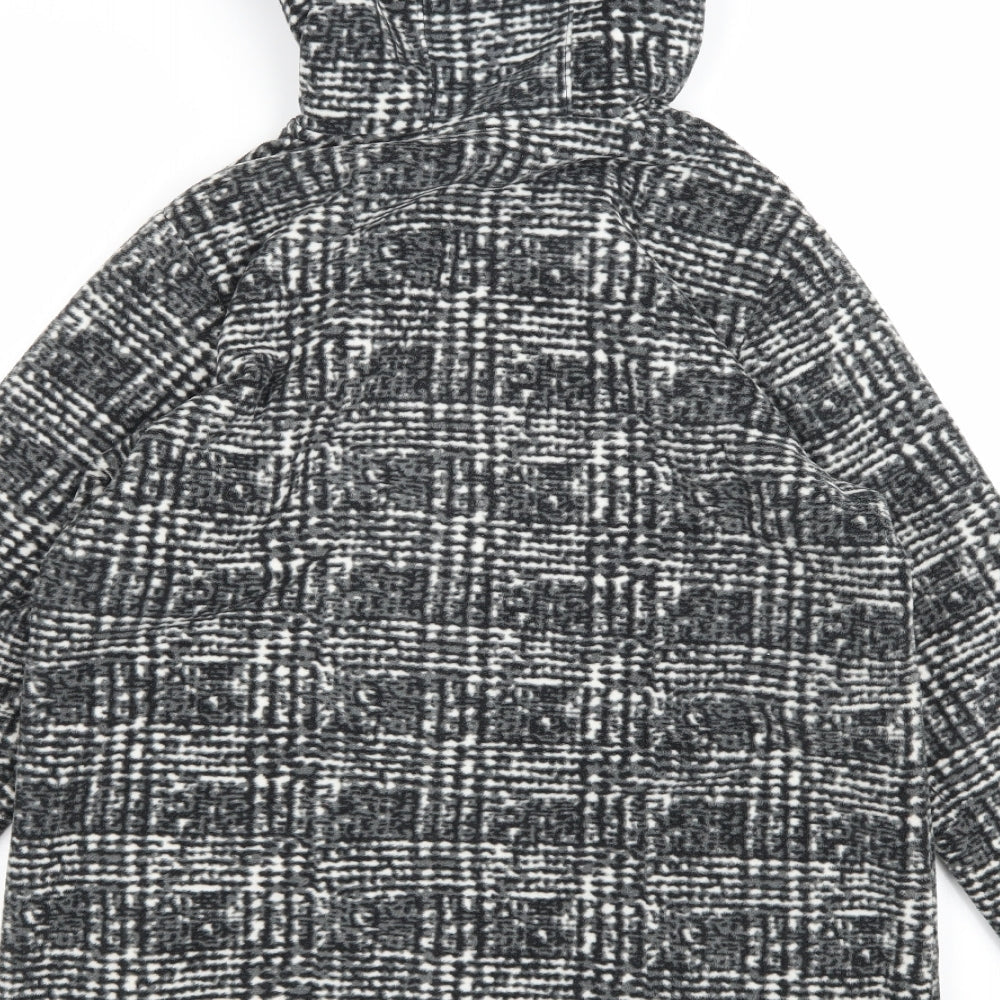 Preworn Womens Green Check Fleece Full Zip Hoodie Size S