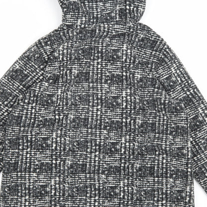 Preworn Womens Green Check Fleece Full Zip Hoodie Size S