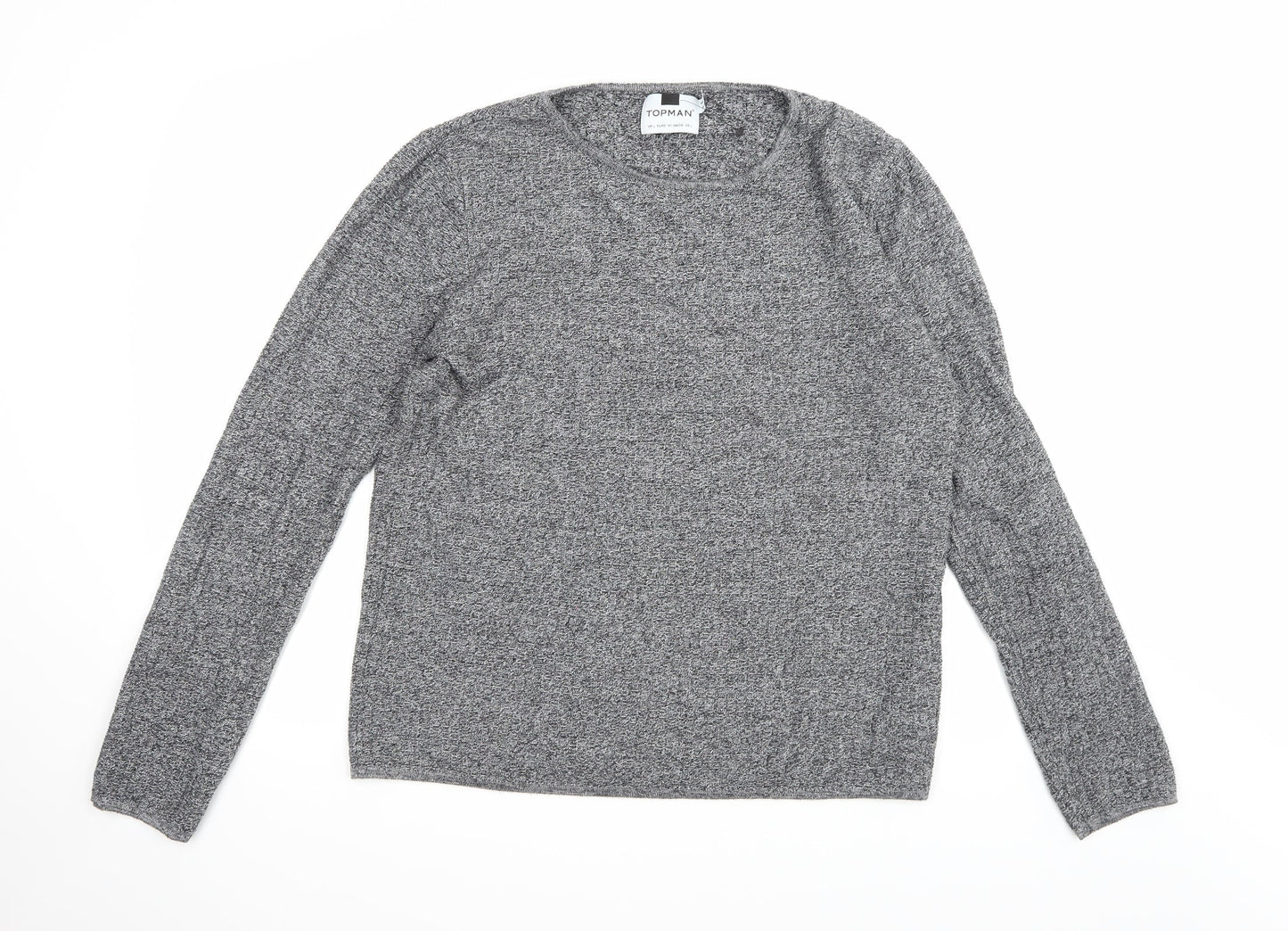 Topman Mens Grey  Knit Pullover Jumper Size L