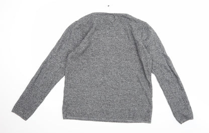 Topman Mens Grey  Knit Pullover Jumper Size L