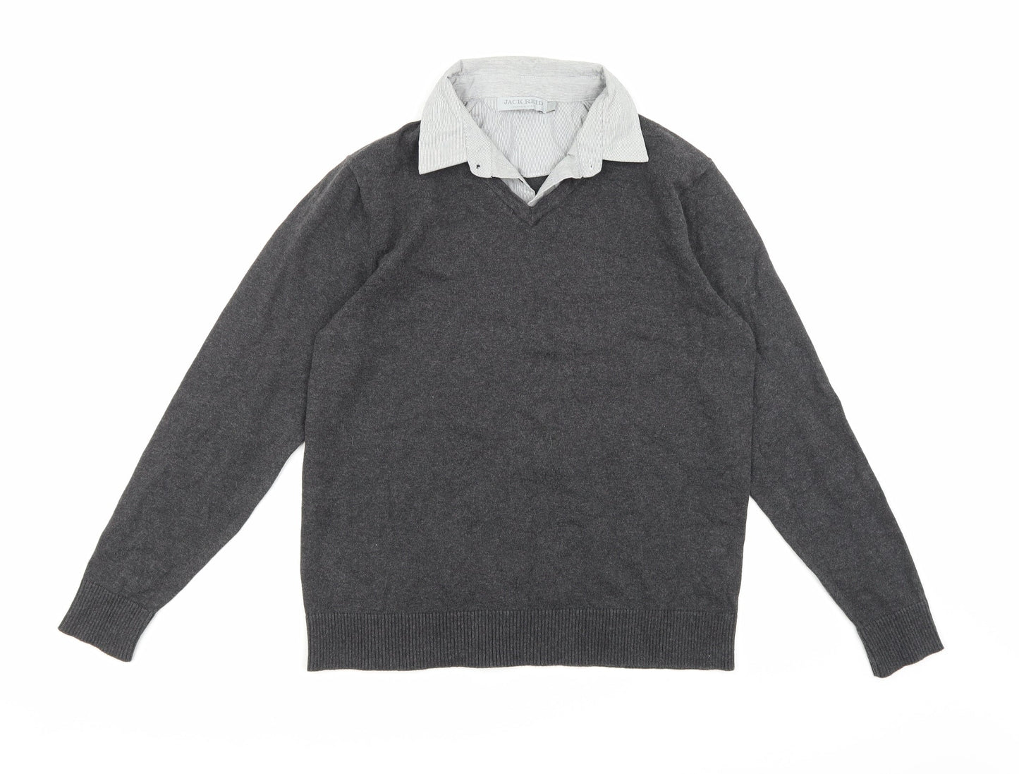 Jack Reid Mens Grey  Knit Pullover Jumper Size S