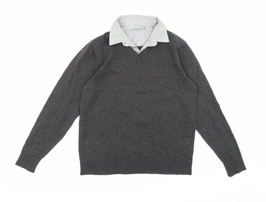 Jack Reid Mens Grey  Knit Pullover Jumper Size S