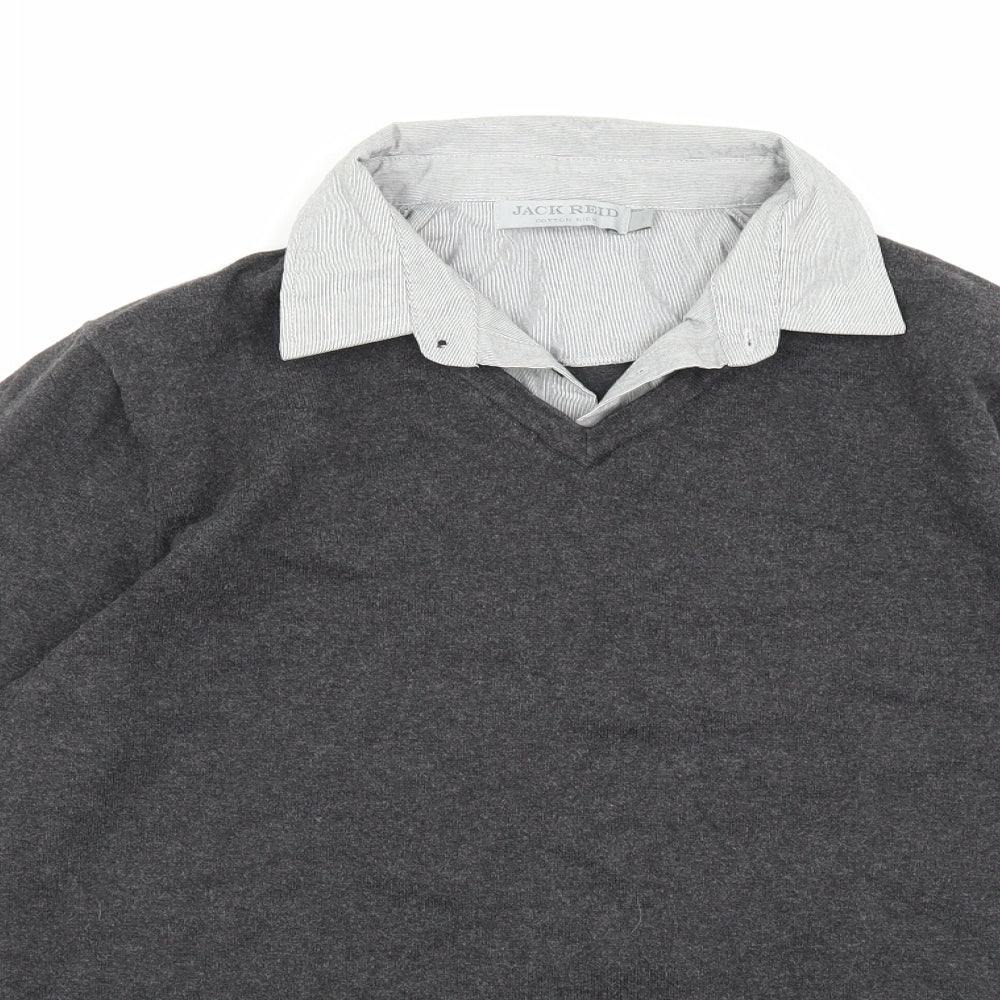 Jack Reid Mens Grey  Knit Pullover Jumper Size S