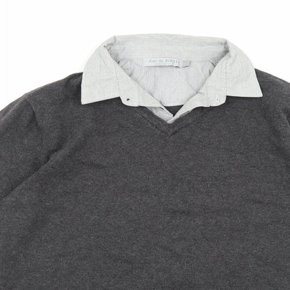 Jack Reid Mens Grey  Knit Pullover Jumper Size S