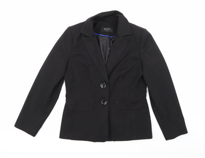 BHS Womens Black  Rayon Jacket Suit Jacket Size 12