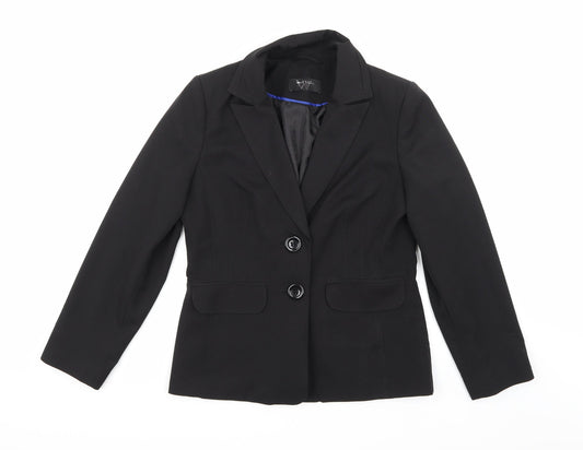 BHS Womens Black  Rayon Jacket Suit Jacket Size 12