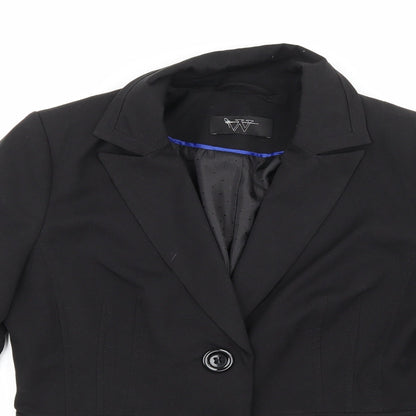 BHS Womens Black  Rayon Jacket Suit Jacket Size 12