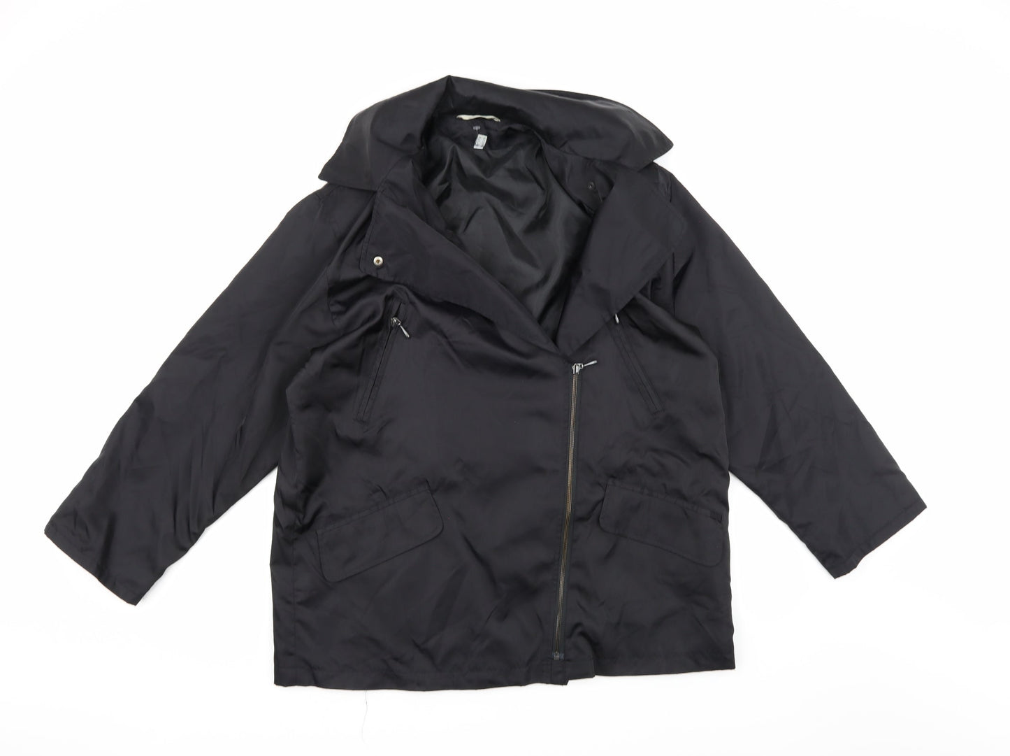 Womens UK Size 10 Preworn Black Overcoat