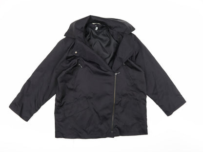 Womens UK Size 10 Preworn Black Overcoat