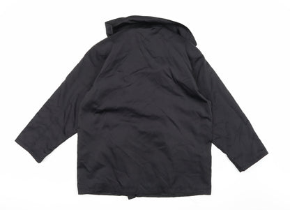 Womens UK Size 10 Preworn Black Overcoat